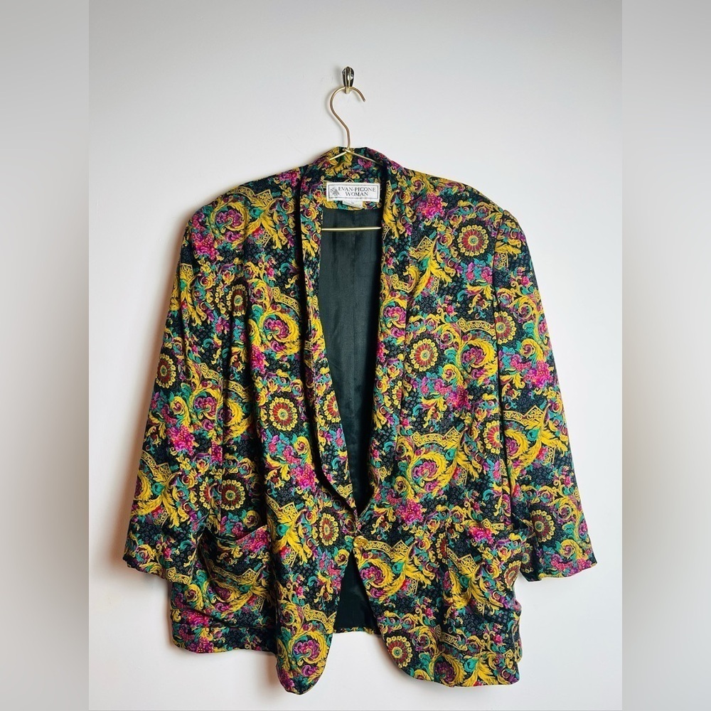 Vintage colorful  Evan piccone colorful blazer 18 - Picture 2 of 9